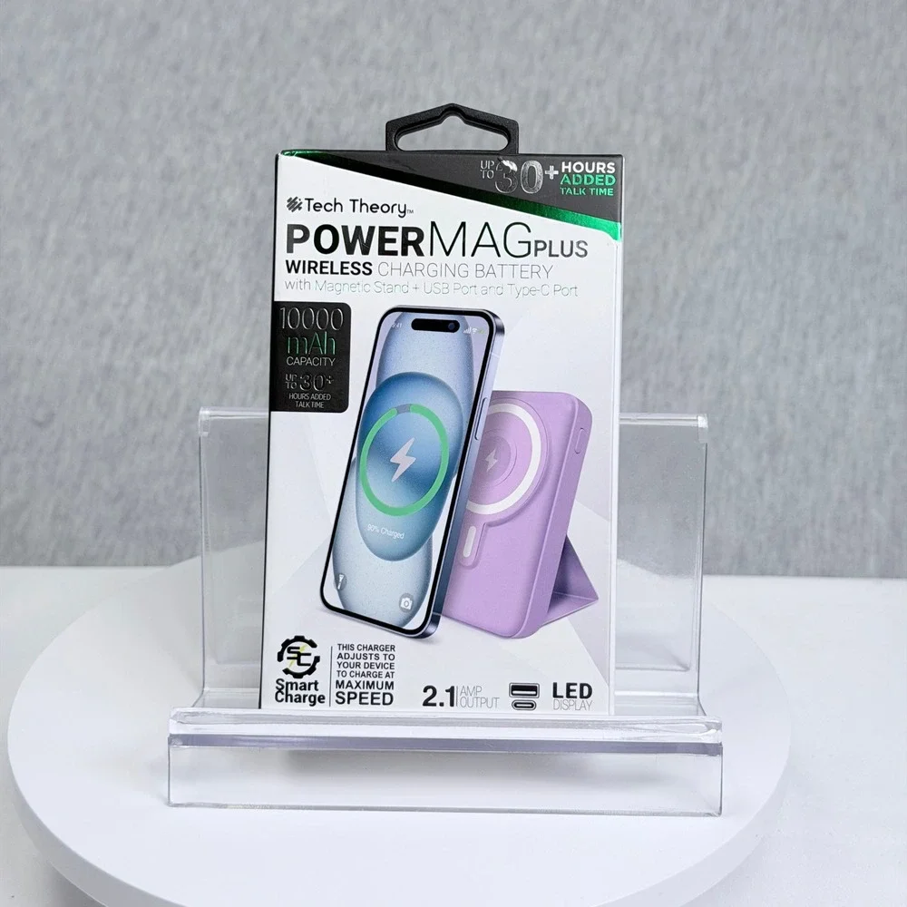 Tech Theory PowerMag Plus 10000mAh Wireless Charging Battery Purple PWTT10KPML13